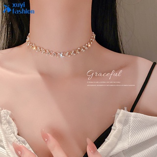 Hàn Quốc Thanh Lịch Ngọc Trai Pha Lê Vòng Cổ Đơn Giản Choker Nữ Phụ Kiện Thời Trang Trang Trang Sức