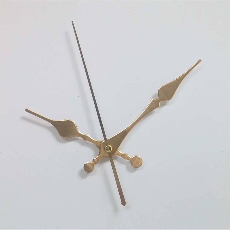 Bộ kim vàng 12cm và Máy đồng hồ treo tường Taiwan loại tốt - Kim trôi trục 5mm