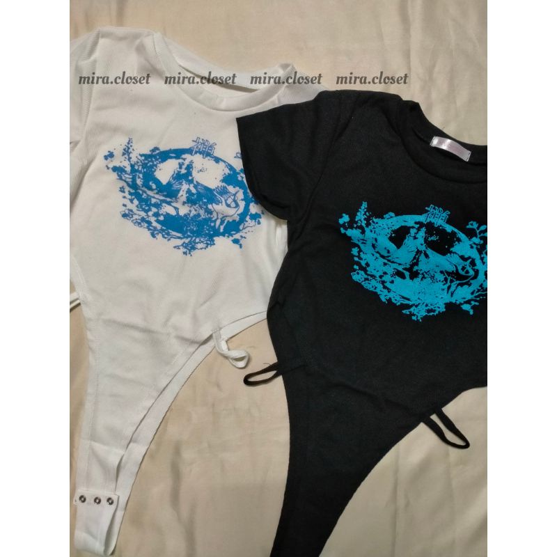 Áo Liền Thân Bodysuits Tay Ngắn Cổ Tròn In Hoạ Tiết Hở Eo Quyến Rũ A5274 | BigBuy360 - bigbuy360.vn