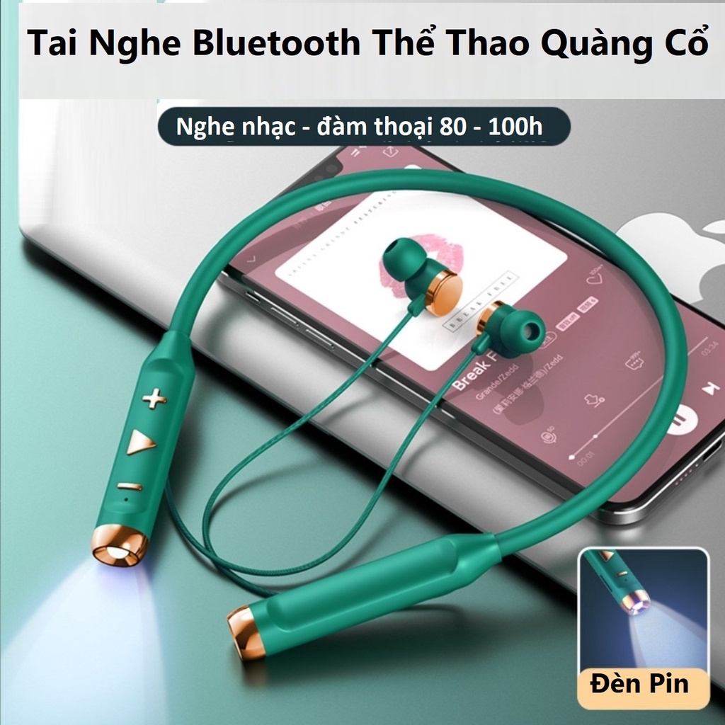 Tai Nghe Bluetooth 5.2 Có Đèn Pin, Âm Thanh Hifi, Pin 1000mAh Sử Dụng Liên Tục Từ 80 Đến 100 Giờ, Có Khe Lắp Thẻ Nhớ TF.