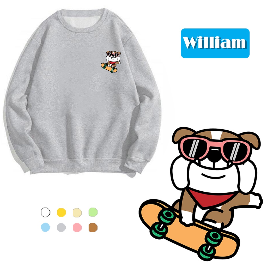 Áo sweater nam nữ in hình Cún cực xịn chất nỉ dày dặn, hợp làm áo cặp William - DS191