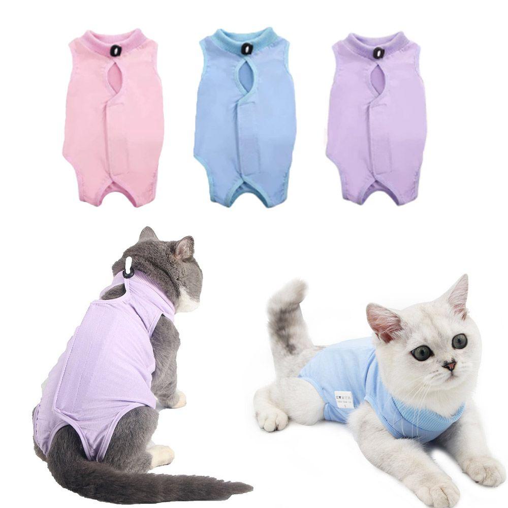 Mocho Bộ Áo Vest Phục Hồi Da Mèo Sau Khi Phẫu Thuật Ngăn Ngừa Liếm Vết Thương Bụng Mềm Mại Chống