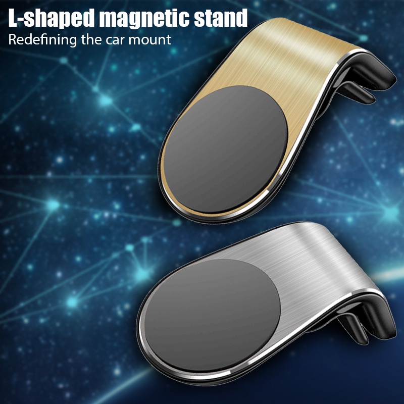 Set 2 Giá Đỡ Điện Thoại Hình Chữ L Hít Nam Châm Ổn Định Kèm Tấm Kim Loại Cho iPhone Redmi