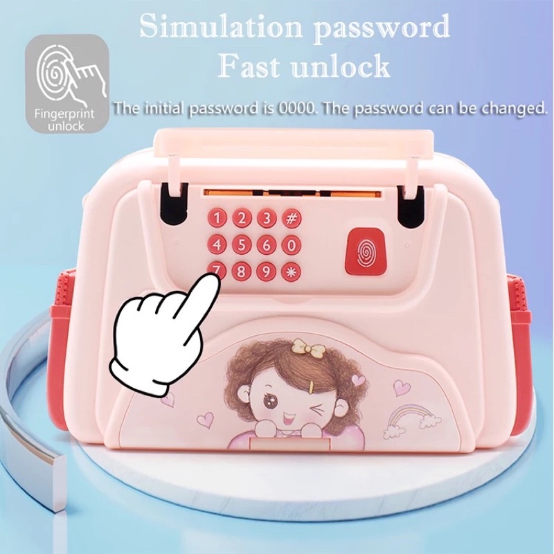 Két Sắt Mini Cho Bé - Mẫu mới có nhấn giả vân tay - Hàng Loại 1