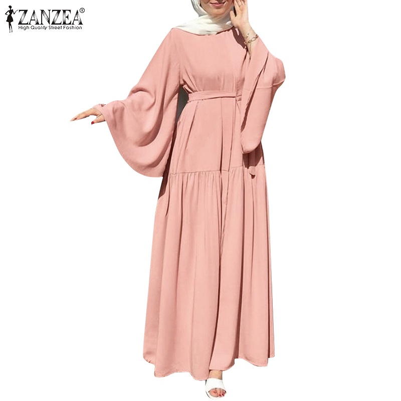 Đầm maxi ZANZEA tay cánh dơi cổ tròn dành cho nữ