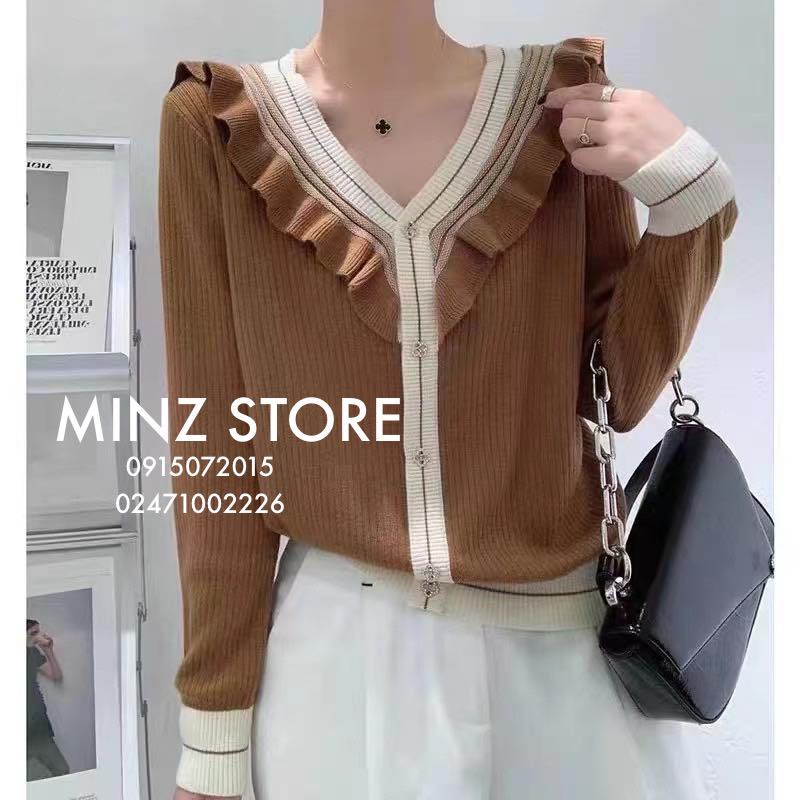 Cardigan cổ tim bèo cúc đính đá #991 (3 màu)