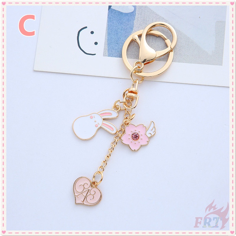✪ Ins - Cute Rabbit Sakura Series 01 Keychains ✪ 1Pc Fashion KeyRing Airpods Cases Pendant Bag Accessories Gifts（4 Styles）