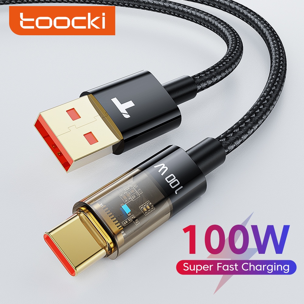 Dây cáp sạc nhanh TOOCKI Type C 100W 3.0 chiều dài 1m/ 2m thích hợp cho Samsung Huawei Xiaomi