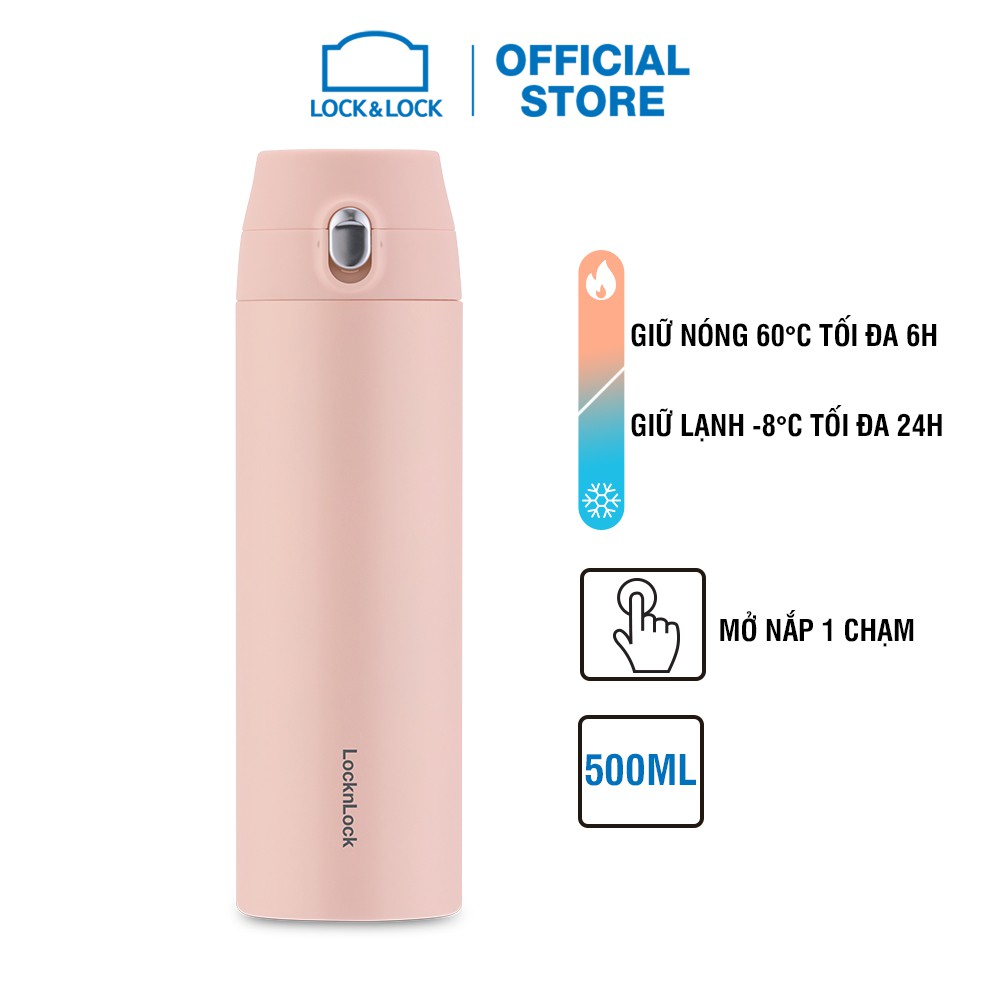 [Mã LIFEHL25 giảm 10% đơn 350K] Bình giữ nhiệt Lock&amp;Lock Feather Light One Touch 500ml LHC3257 (4 màu)