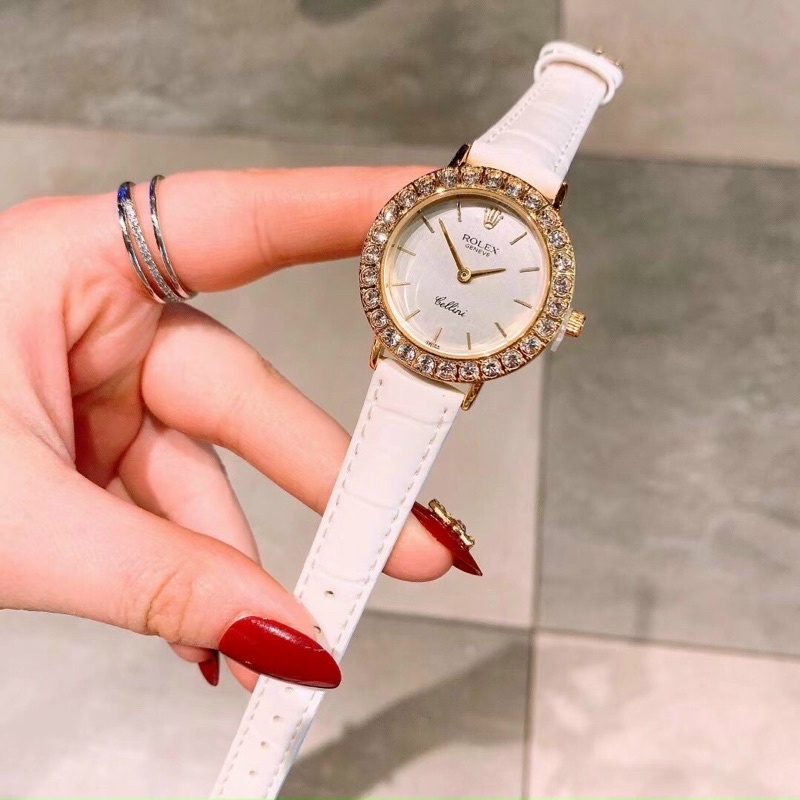 Đồng hồ Rolex nữ dây da mặt nhỏ thời trang