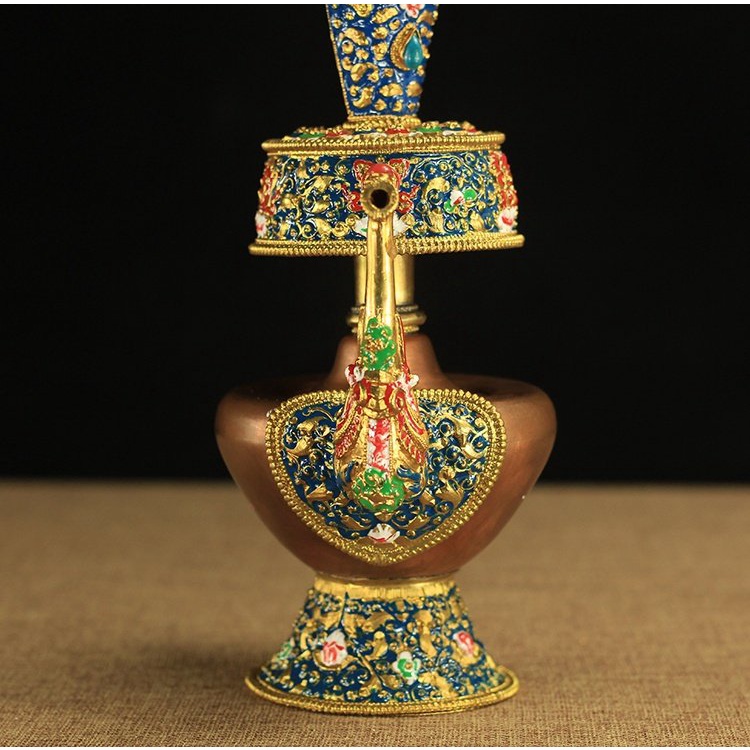 Bình Sái Tịnh Tây Tạng Bình Đồng Có Vòi Bình Vẽ Màu Nepal