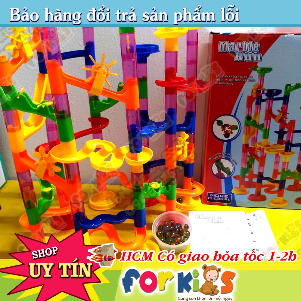 Lắp ráp tháp bi lăn, đồ chơi lắp ráp thả bi Marble run 105 chi tiết cho bé