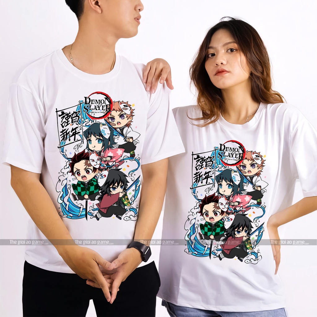 Áo thanh gươm diệt quỷ Kimetsu No Yaiba Tanjiro Nezuko chuyến tàu vô tận, Mẫu mới có size bé cho trẻ em (AoThunGameVn)
