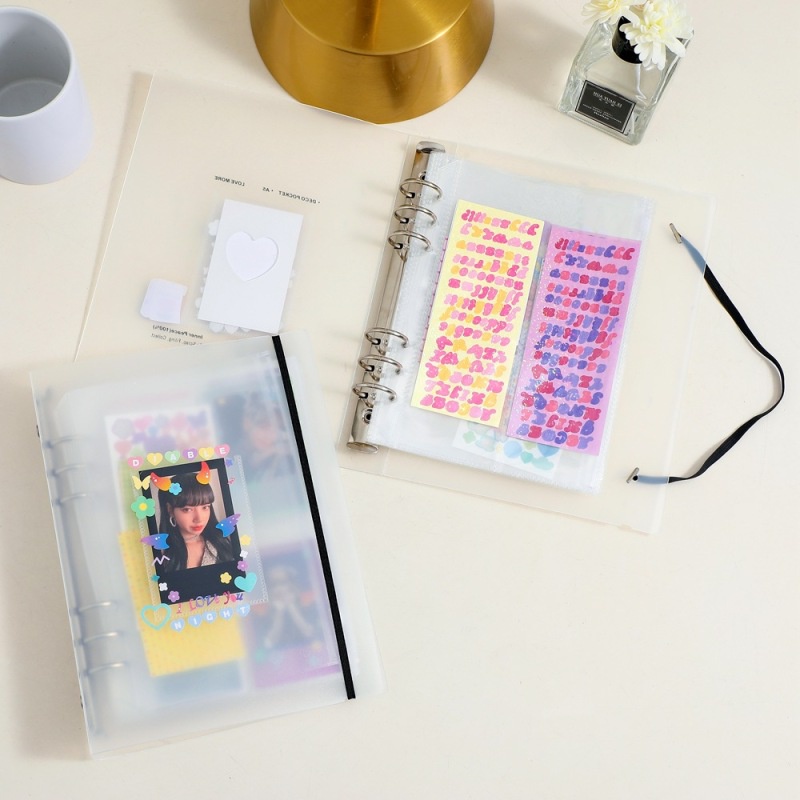 Album ảnh bìa PP gáy 6 lỗ khổ A5 phong cách tối giản chất lượng cao