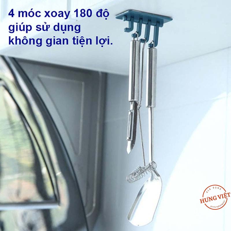 Móc dán tường 4 chấu đa năng, treo quần áo, chìa khóa, vật dụng tiện lợi [MÓC 4 CHẤU CÂY THÔNG]