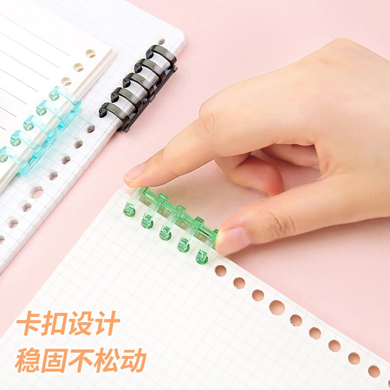 2 Vòng đóng gáy sổ tay 5 lỗ bằng nhựa mini