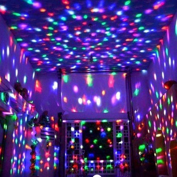 Đèn Nháy Led Quả Cầu Pha Lê 7 Màu Xoay Tròn 360 Độ (Đèn Led Magic Ball Light)