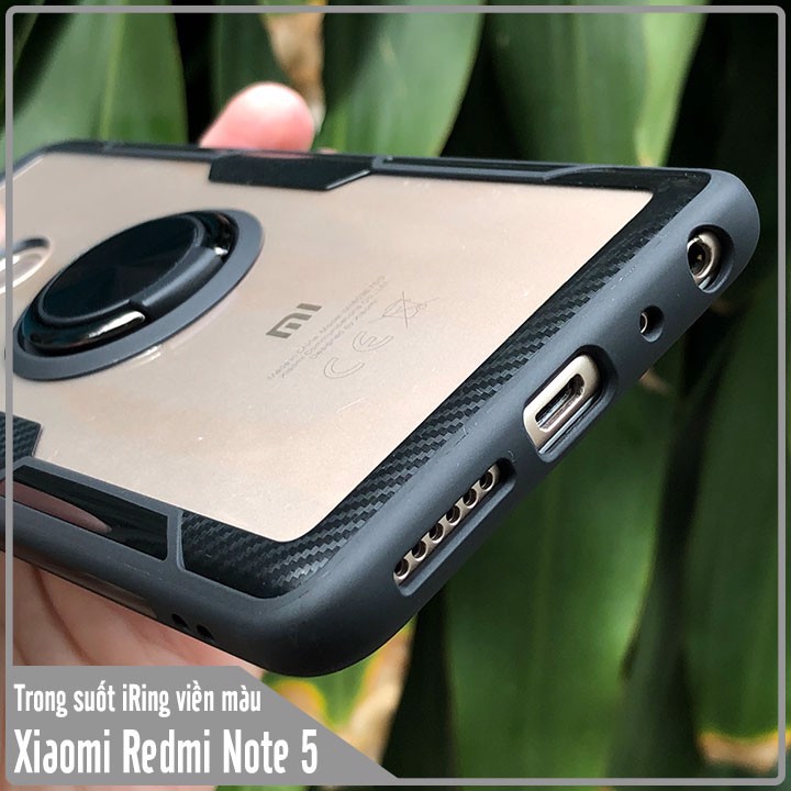 Ốp lưng Xiaomi Redmi Note 5 / Note 5 Pro Trong Suốt Chống Sốc iRing Viền Màu