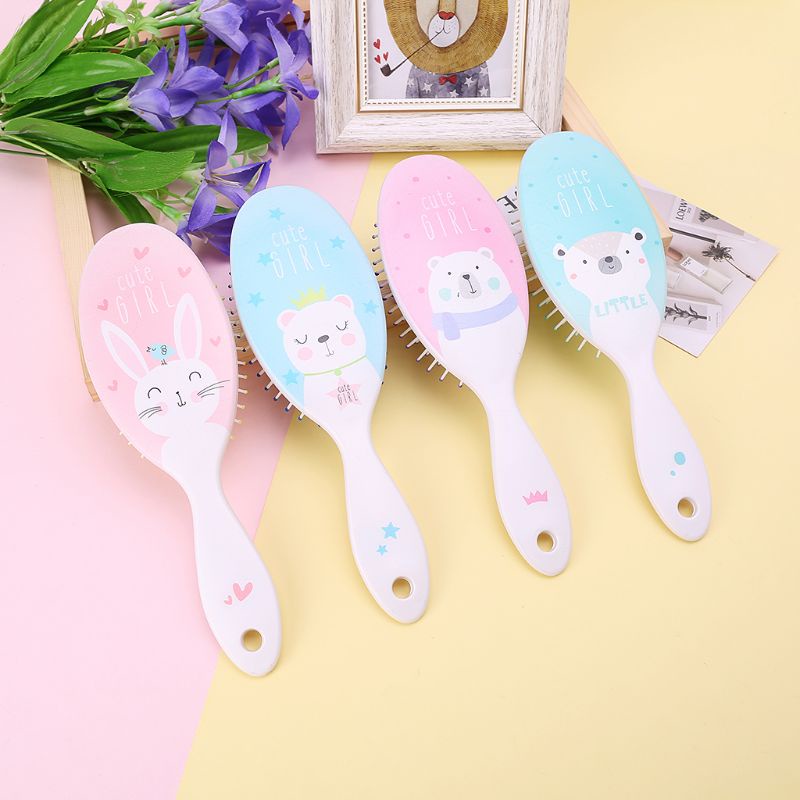 Lược Tròn Họa Tiết Hoạt Hình Dùng Chải Tóc Mát Xa Da Đầu