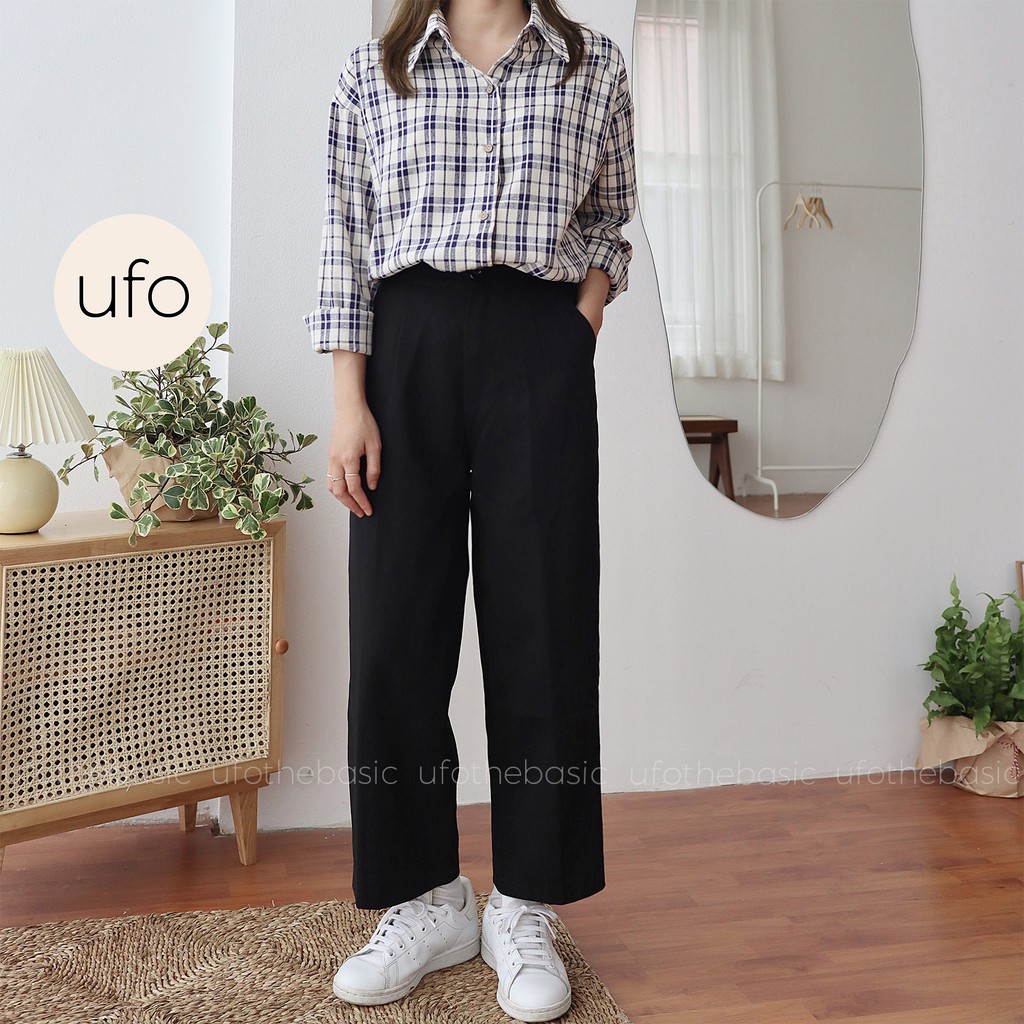 Quần ống rộng dáng suông lửng – Basic Trousers – ufo.thebasic