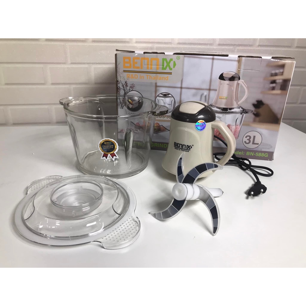 Máy xay thịt xay thực phẩm Benix Thái Lan BN558 dung tích lớn 3 lít
