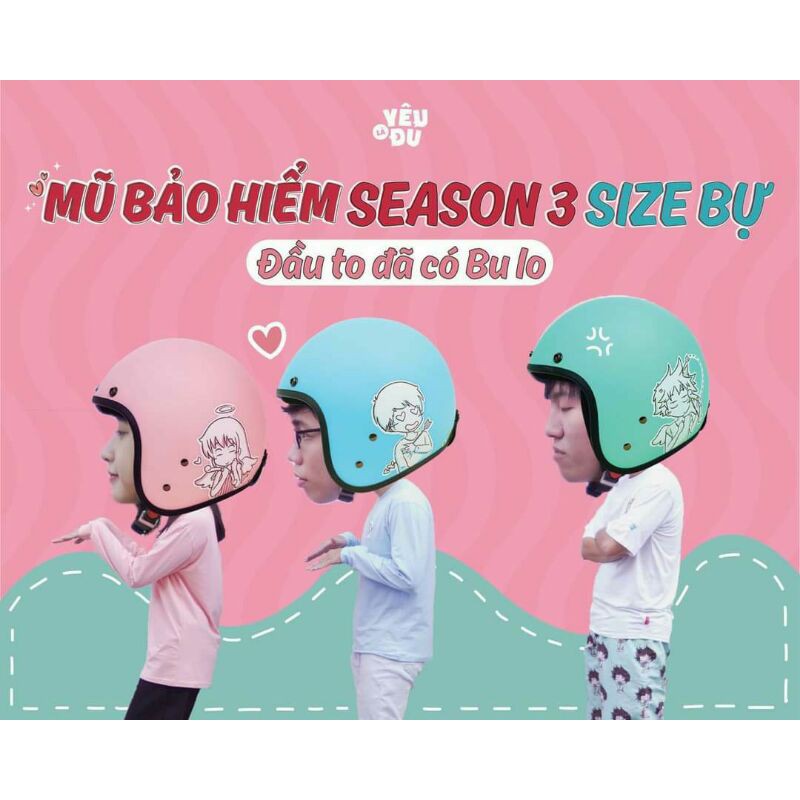 NÓN BẢO HIỂM 3/4 YÊU LÀ ĐỦ SIÊU CUTE