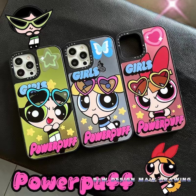 Ốp Điện Thoại Acrylic Cứng Chống Sốc Hình Powerpuff Girls Cho iPhone 13 12 11 Pro MAX IX XS MAX XR 7Plus 8Plus