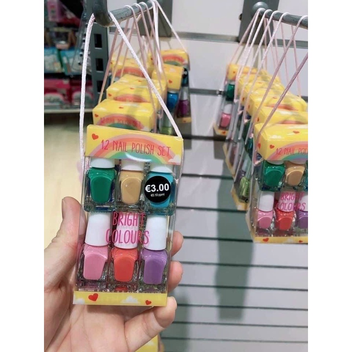 Set sơn móng tay bé gái Primark Little Rebel Nail Polish 12 màu pastel - Pháp