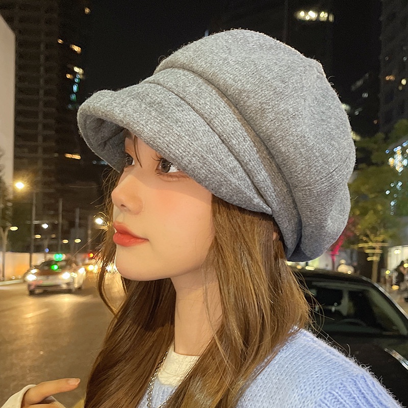 Mũ len beret nữ thời trang mùa đông YONA nón len lưỡi trai nam nữ phong cách hàn quốc dễ thương