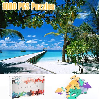 Bộ đồ chơi xếp tranh 1000 miếng hình bãi biển xinh xắn dành cho người lớn và trẻ em