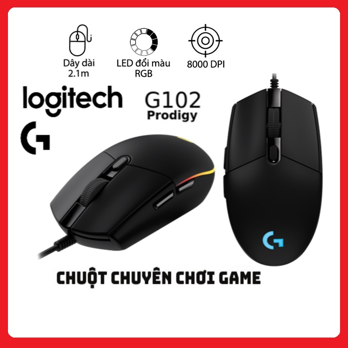 Chuột gaming logitech G102 Led RGB 8000DPI tặng kèm lót chuột