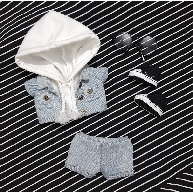 Set áo khoác jean hoddie