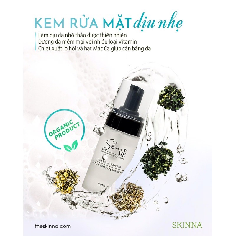 SKINNA ORGANIC - Kem Rửa Mặt Dịu Nhẹ