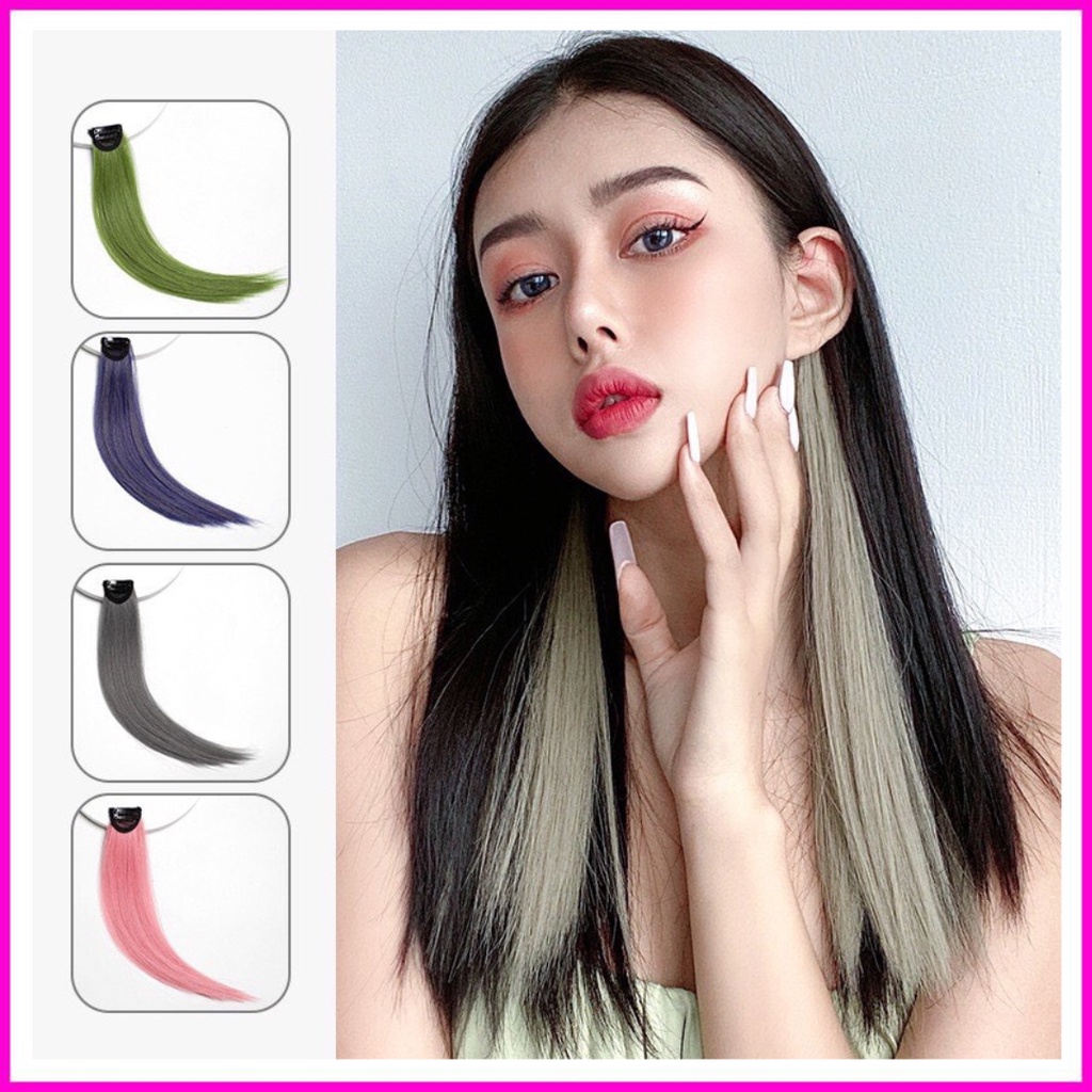 Tóc giả kẹp hightlight nhuộm màu sành điệu phong cách hàn quốc