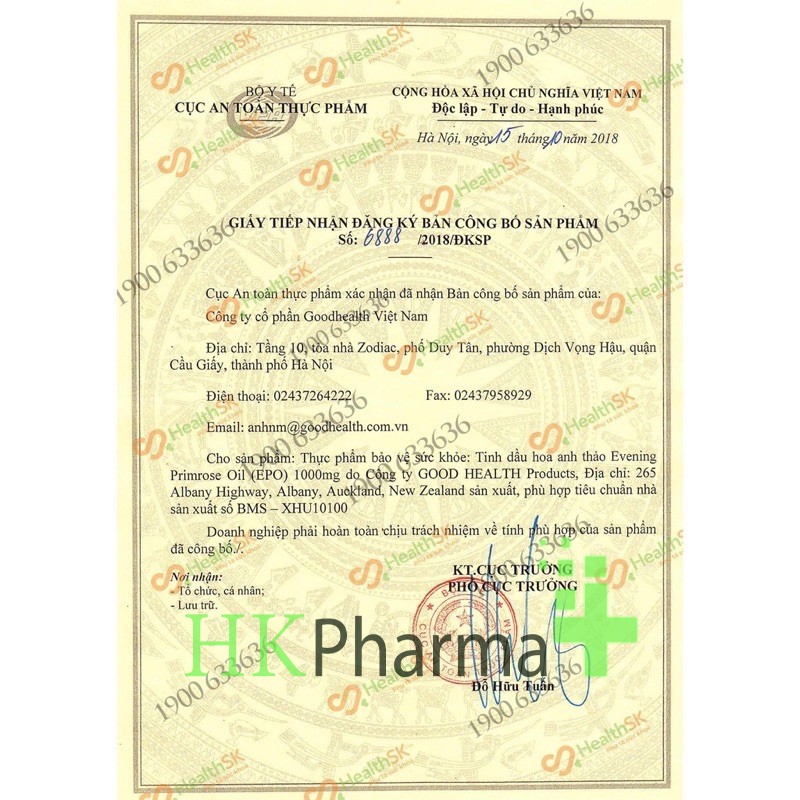 [Tem Chính Hãng] Tinh Dầu Hoa Anh Thảo Goodhealth Evening Primrose Oil 1000mg Hộp 70 Viên | Thế Giới Skin Care