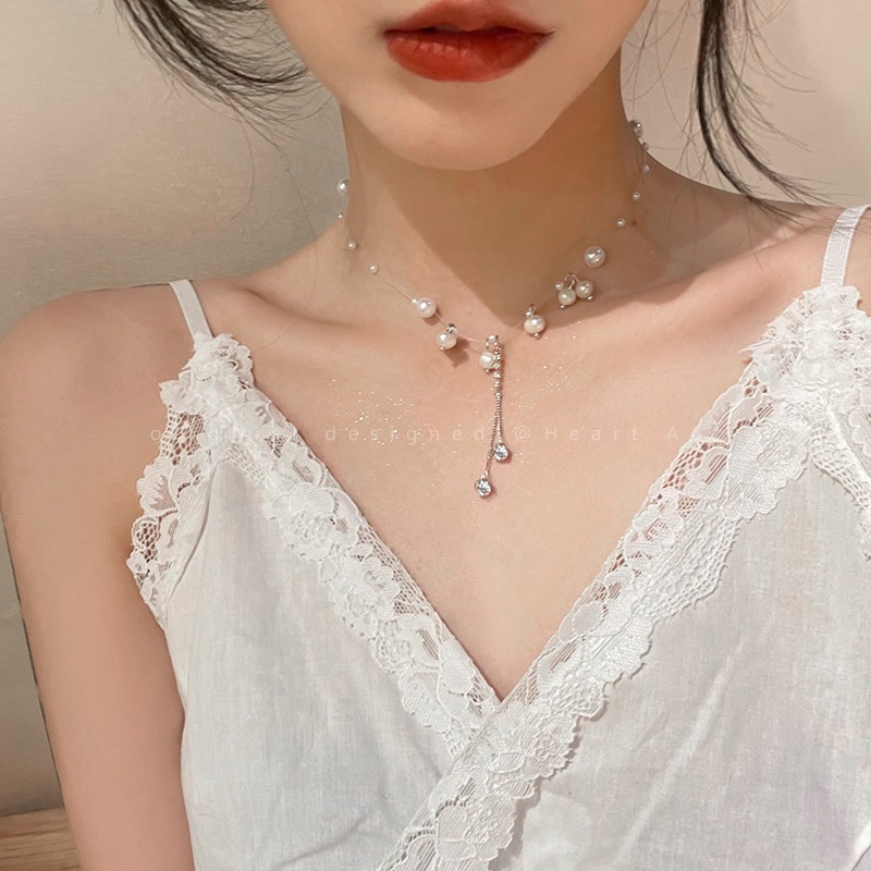 iF YOU Vòng cổ Vàng Tua Rua Ngọc Trai Thanh Lịch Cho Nữ