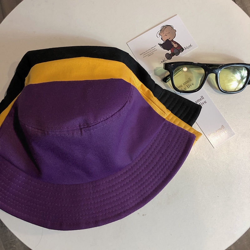 Nón bucket màu sắc trơn phong cách harajuku nhật bản dễ phối đồ