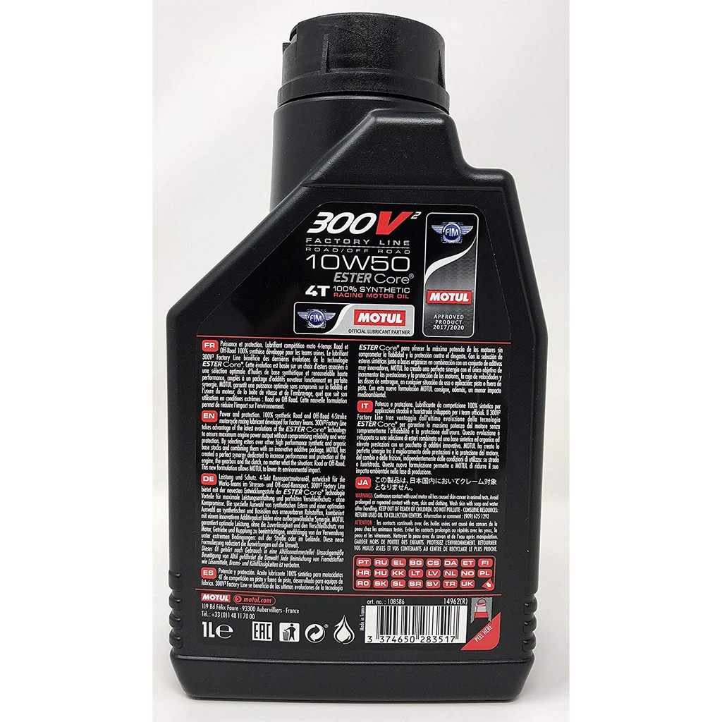 Nhớt motul 300v 10W40 - 5W40 tem 3 lớp Châu Âu