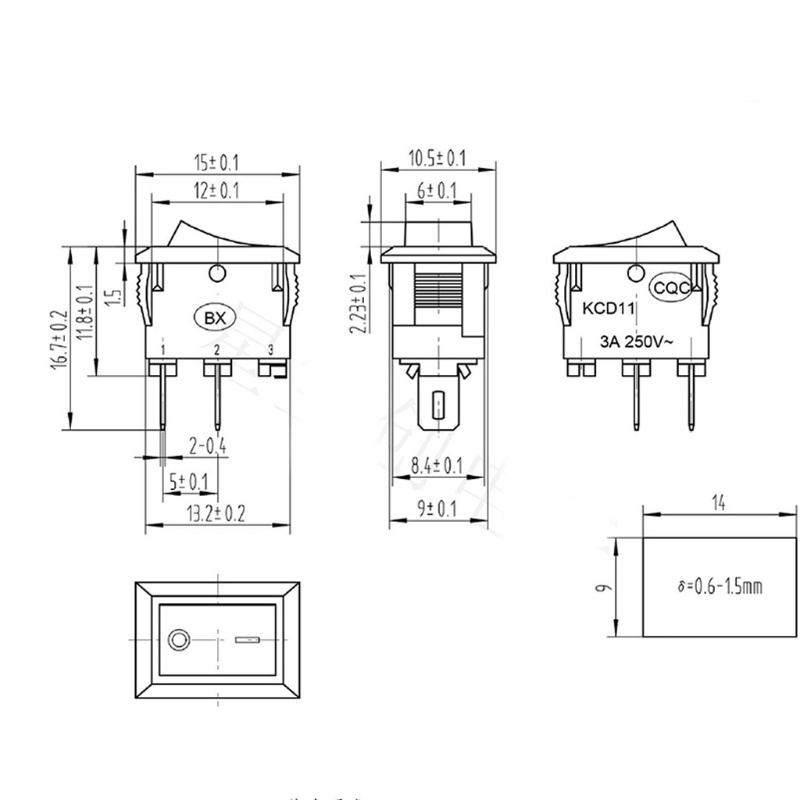 Set 10 Công Tắc On / Off 2 / 3 Chấu Chống Thấm Nước Dễ Sử Dụng Cho Tàu Thuyền YXA KCD11