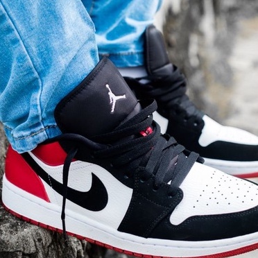 Giày Jordan đỏ cổ thấp, Giày thể thao JD1 low red black phối đồ nam nữ bản đẹp 2024