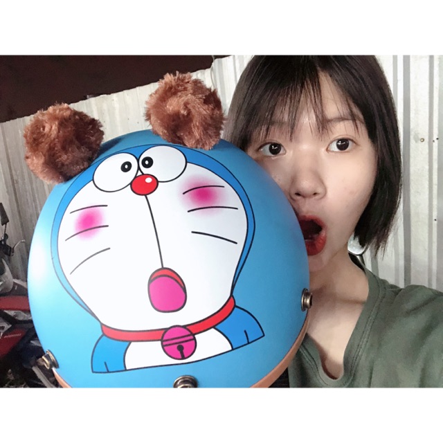 Nón bảo hiểm 3/4 Pikachu và doraemon
