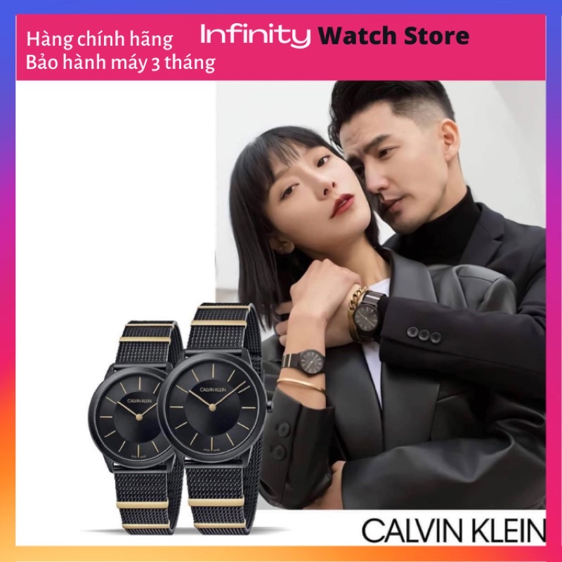 Đồng hồ cặp CALVIN KLEIN Minimal dây mesh model K3M524Z1 và K3M514Z1