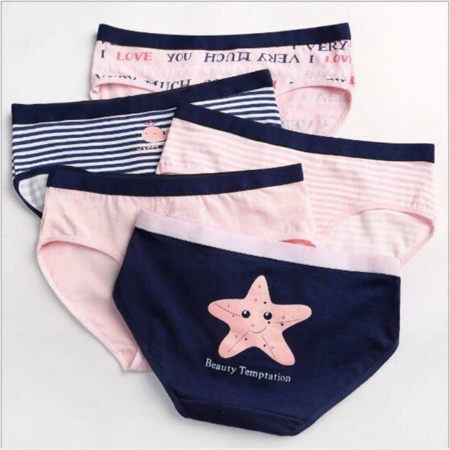 Combo 5 quần sịp nữ cotton cao cấp tinh khôi