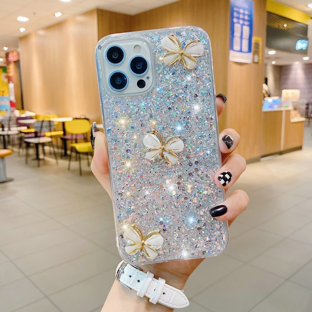 Oppo A7 A5s A12 A11k A3s A5 A12e A1k A9 A5 2020 A71 A83 A1 F9 F11 F7 Pro F5 Youth Epoxy Glitter Butterfly Phone Case  AXL 20