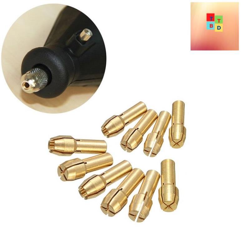 Bộ đầu kẹp mũi khoan bằng đồng  0.5-3.2mm chuôi 4.8mm cho máy mài mini