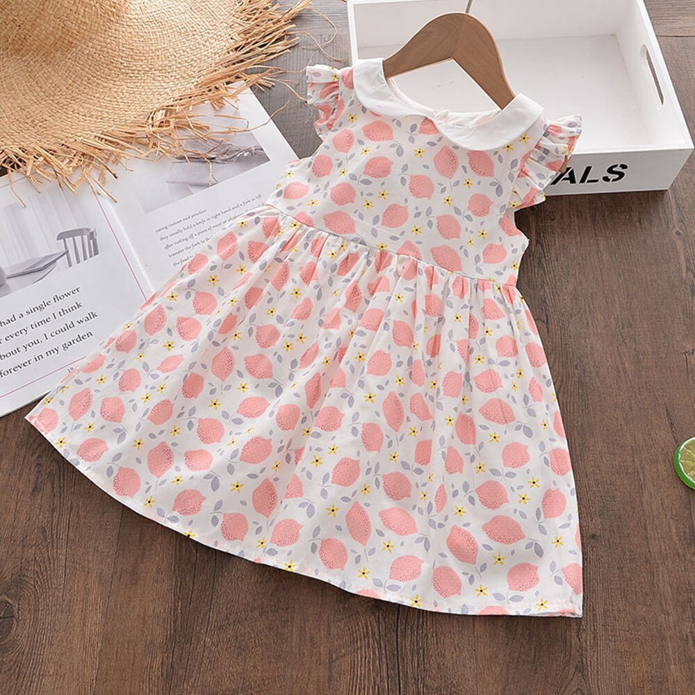 Đầm Công Chúa Mùa Hè In Họa Tiết Trái Cây Dễ Thương Phong Cách Hàn Quốc Cho Bé Gái 3-8 Tuổi