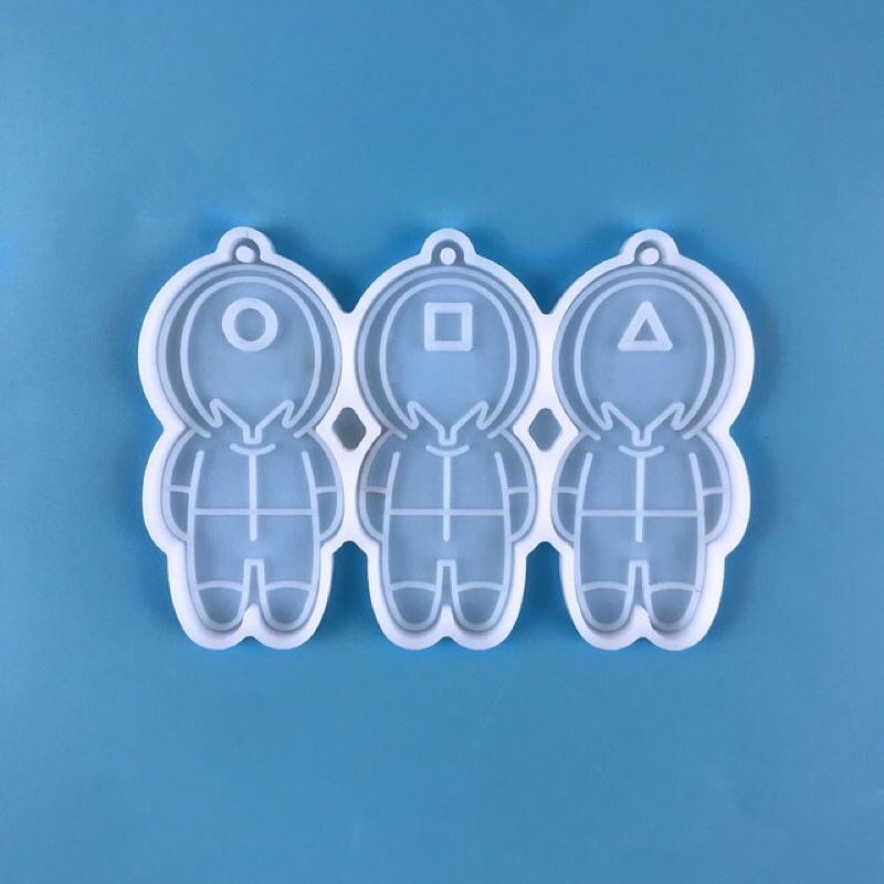 Khuôn silicon làm móc khoá handmade resin Squid Game