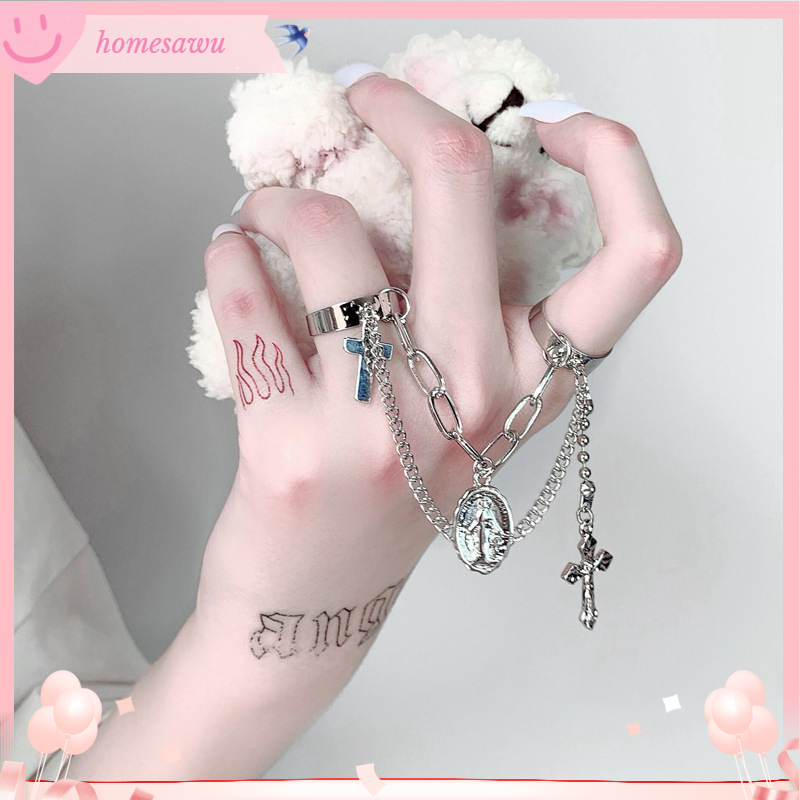 Vòng Tay Hợp Kim Hình Cây Thánh Giá Phong Cách Harajuku