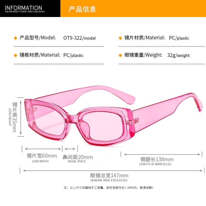 Kính Mát Gọng Vuông Nhỏ Trong Suốt Phong Cách Âu Mỹ Thời Trang Cho Nữ