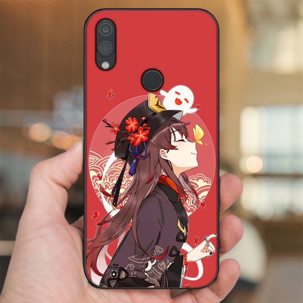 Ốp lưng Xiaomi Redmi Note 7, Note 7 Pro viền đen in hình Hutao Genshin Impact